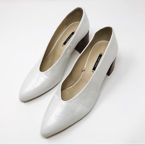 Leather Mid Heel Shoes